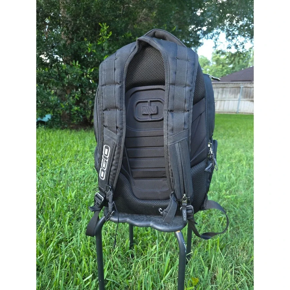OGIO Mercur Laptop Backpack Black Travel Work Bag Audio Pocket Logo